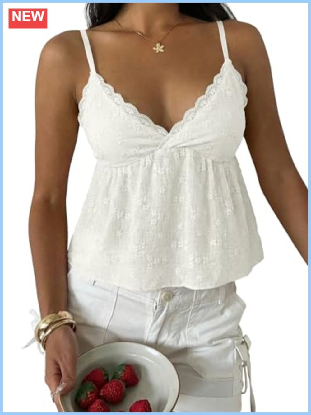 Sheer Floral Lace Babydoll Cami Sleeveless V Neck Ruffle Peplum Crop Tank Top